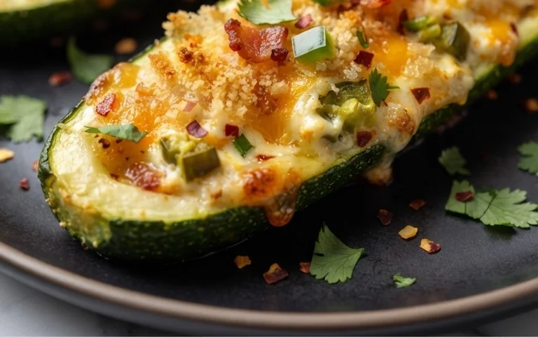 Jalapeno Popper Zucchini Boats