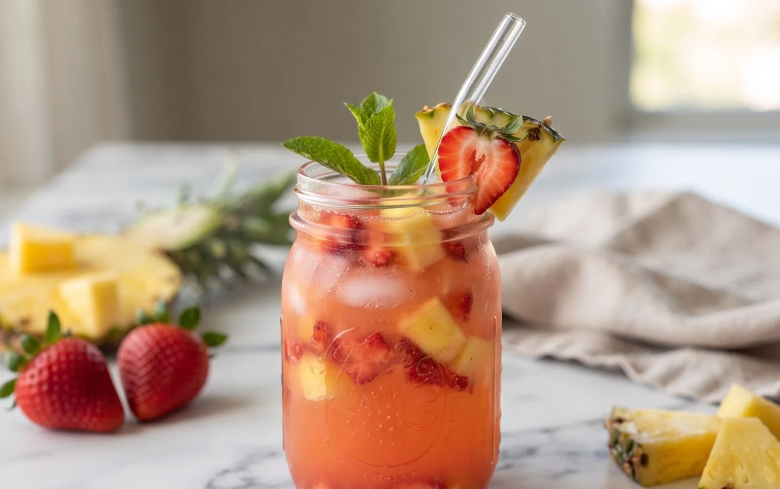 Pineapple Strawberry Agua Fresca