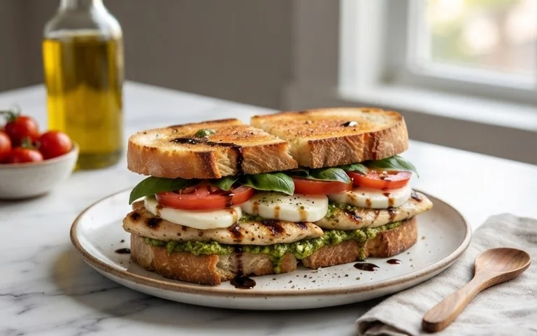 Chicken Pesto Caprese Sandwich