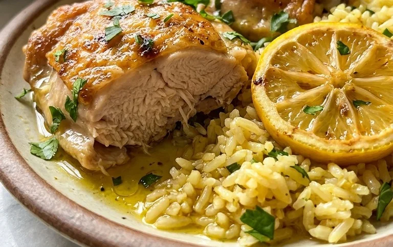 Greek Chicken and Lemon Rice (30 Minutes, One-Pot)