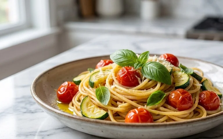 Healthy Tomato Zucchini Pasta