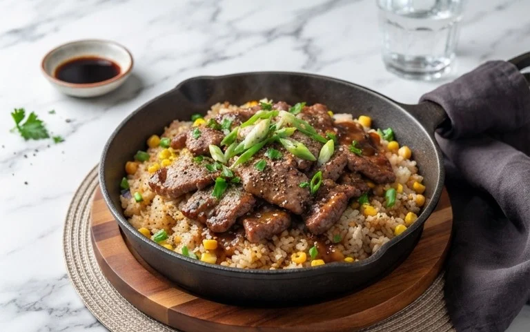 Beef Pepper Rice Bowl is a delicious meal option.