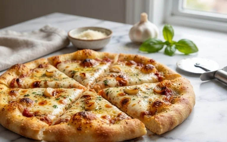 buttery garlic pizza