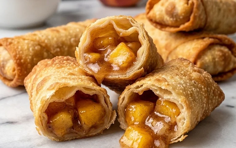 Peach Cobbler Egg Rolls