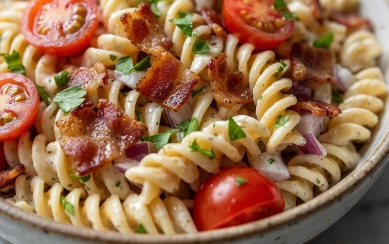 Beef Bacon Ranch Pasta Salad