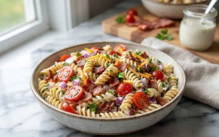 Beef Bacon Ranch Pasta Salad