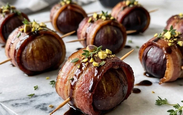 Beef Bacon Wrapped Stuffed Figs