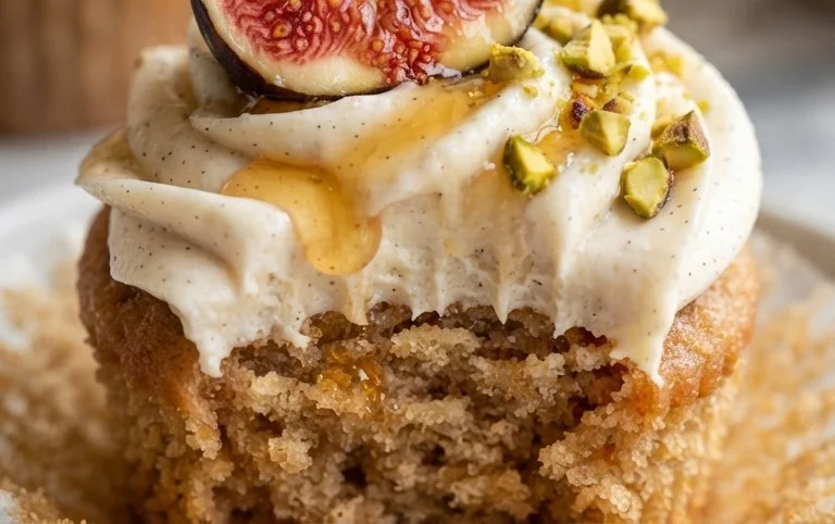 Fig Cupcakes with Honey Cream Cheese Frosting