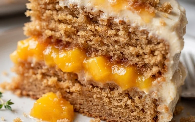 Brown Sugar Layer Cake with Peach Filling