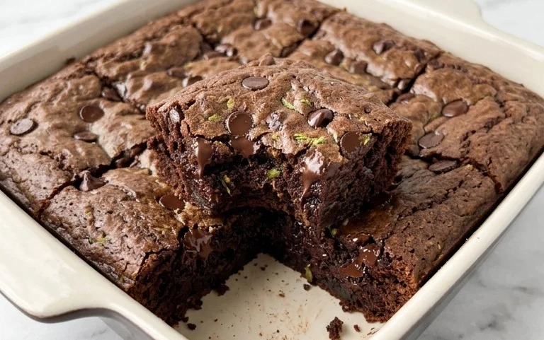 Fudgy Dark Chocolate Zucchini Brownies Recipe