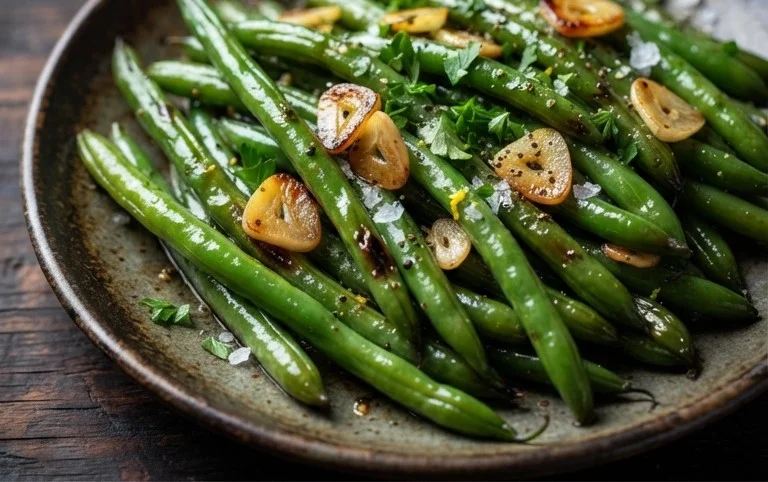 Sautéed Green Beans Recipe with Garlic