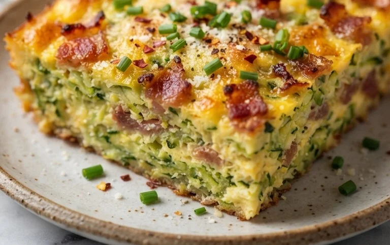 Zucchini and Beef Bacon Slice