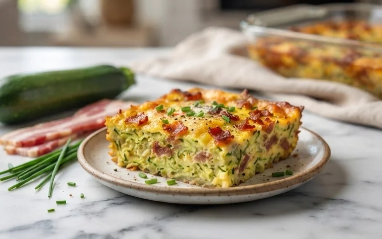 Zucchini and Beef Bacon Slice