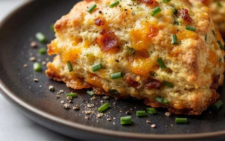 Beef Bacon Cheddar and Chive Scones