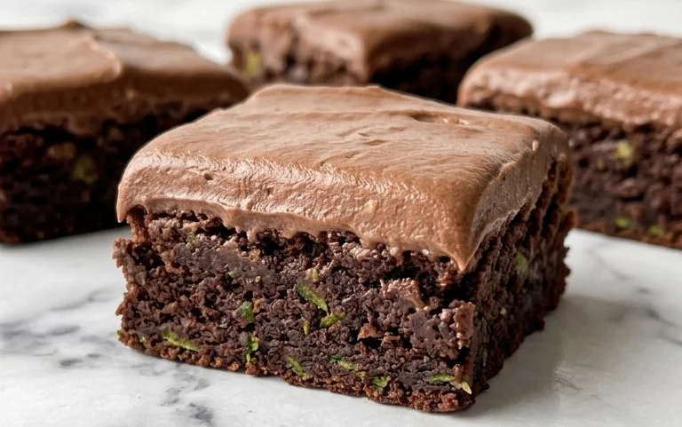 Zucchini Brownies with 1 minute Frosting!